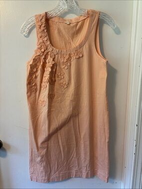 J. Crew Peach Floral Applique Midi Dress